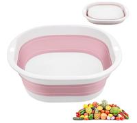 Bassine Pliable, 3.5 L Bassine Retractable Netage Ménager Petite Bacs à Vaisselle Pliables, Pliable 3.5 L Rose