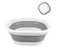Bassine Pliable, Bac de Lavage, Seau en Plastique, Sceau Retractable, Cuvette pour Ménage, Lavabo Pliable, Petite Bassine, Gris