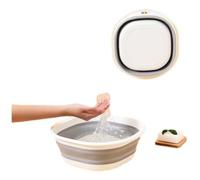 Bassine Pliable, Bassine Retractable Lavabo Pliable Multifonction en Silicone sain et inodore, Bol à Vaisselle Ronds Pliable Cuvette Peu Encombrant pour Voyage Camping et Cuisine