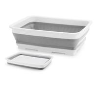 Bassine Pliable,Cuvette Portable,pour Vaisselle/Camping,Design Rectangulaire Gain de Place,Rangement Facile pour Maison(6.2L,Gris)