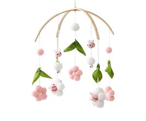 Bassinet Hanging Mobile - Adorable Crib Mobile with Bee and Flower Design, Nursery Toy for Infant Development | Soft Mobiles for Boys Girls Sleeping Play and Room Decoration