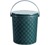 bassins de lit, Pot de chambre épais avec couvercle, seau en plastique Portable, tabouret de rangement for Camping voyage maison voiture polyvalent(Green,28cm)