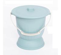 bassins de lit, Pot de chambre Portable avec couvercle, seau d'urine crachoir avec poignée, urinoir de chevet for femmes enceintes âgées(Blue,24.5 * 24.7cm)