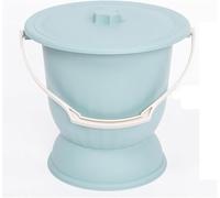 bassins de lit, Pot de chambre Portable avec couvercle, seau d'urine crachoir avec poignée, urinoir de chevet for femmes enceintes âgées(Blue,27.5 * 25.8cm)