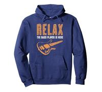 Bassist Relax The Bass Player is Here Funny Base Guitar Sweat à Capuche, Unisexe pour Adultes, Bleu Marine, M