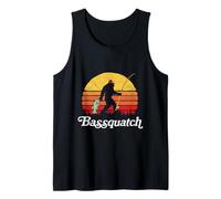 Bassquatch! Funny Bigfoot Fishing Outdoor Retro Débardeur