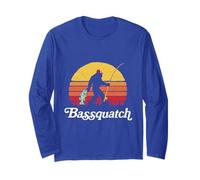 Bassquatch! Funny Bigfoot Fishing Outdoor Retro Manche Longue