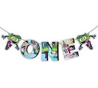 Bast Boy - Bannière décorative pour un anniversaire sur le thème vert vif - Décoration murale de premier anniversaire - Papier cartonné de qualité supérieure - Facile à accrocher - Idéale pour cabine