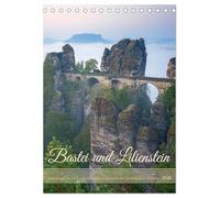 Bastei und Lilienstein - Unterwegs an zwei märchenhaften Orten in der Sächsischen Schweiz (Tischkalender 2026 DIN A5 hoch), CALVENDO Monatskalender: ... und des Liliensteins im Elbsandsteingebirge.