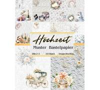Bastelpapier Hochzeit Muster: Scrapbooking Papier Thema Heiraten | Din A4, 20 Blätter, Doppelseitige | Für Fotoalbum Dekoration, Einladungen, DIY Karten | Dekoratives Bastelpapier