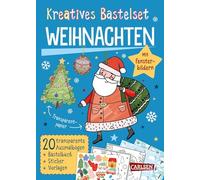 Bastelset für Kinder: Kreatives Bastelset: Weihnachten: Mit Fensterbildern | Bastelbuch mit Fensterbildern, Bastelvorlagen und Stickern für Kinder ab 6 Jahren