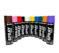 Bastelzone Lot de 10 bombes aérosol 200 ml séchage rapide pour graffiti & déco - Noir, Blanc, Bleu, Vert, Rouge, Jaune, Violet, Orange, Rose, Marron (10 Couleurs)