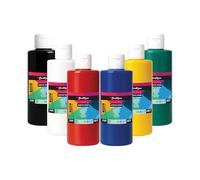Bastelzone Lot de 6 peintures acryliques couvrantes pour toile, pouring, papier, bois, pierre, tissu, cuir, métal, céramique - Kit de peinture tout usage (6 couleurs x 400 ml)