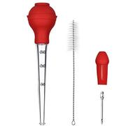 Baster de dinde en acier inoxydable pour la cuisson, dinde seringuer Syringe à huile Prise de dinde à dinde Syringe de viande de base de dinde, y compris la brosse de nettoyage pour le steak de bœuf