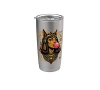 Bastet Bubblegum Déesse Chat Egypte Ancienne Gobelet isotherme en acier inoxydable double paroi