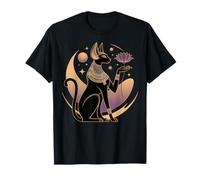 Bastet Chat Fleur de Lotus Égypte Féminine Magique Pouvoir félin T-Shirt