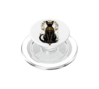 Bastet Illustration Mystique sacrée égyptienne Chat Noir PopSockets PopGrip pour MagSafe