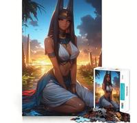 Bastet - Puzzle de 1000 pièces - Déesse égyptienne avec articulations fluides - Éléments de puzzle logique - Jeu occasionnel - Idée cadeau pour Noël (50 x 75 cm)