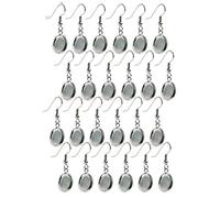Bastex Lot de 24 crochets en fil de fer avec cabochon de 12 mm Idéal pour la fabrication de bijoux et accessoires de boucles d'oreilles Argenté