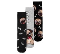 Bastian Bielendorfer Lot de 3 paires de chaussettes pour homme et femme Motif carlin Gris, gris, 40-45