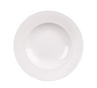 BASTIDE-Assiette creuse en porcelaine blanche et contours striés Lina - diamètre 22,5 cm