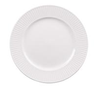 BASTIDE-Assiette plate en porcelaine blanche et contour strié Lina - diamètre 27 cm