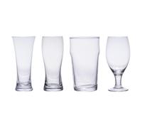 BASTIDE-Chopes à bière en verre transparent - Coffret de 4 verres différents