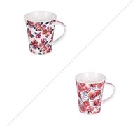 BASTIDE-Coffret de 2 mugs en porcelaine décorée rose Rosalia - 39 cl
