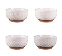 BASTIDE-Coffret de 4 coupelles Jaspe coloris beige en grès - diamètre 12 cm