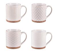 BASTIDE-Coffret de 4 mugs Jaspe coloris beige en grès - diamètre 8 cm