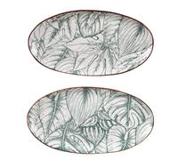 BASTIDE DIFFUSION-Plat ovale en porcelaine marron/blanche à motif Paraguay - 25 x 13 cm