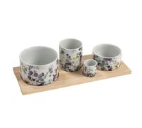 Service apéritif 4 pièces Garden - Table Passion - Multicolore - Porcelaine Multicolore G