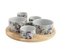 BASTIDE DIFFUSION-Service de 6 pièces apéritives coloris multicolore en grès - diamètre 31 cm