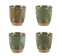 BASTIDE-Gobelets en grès vert diamètre 7 cm Coffret Jaspe x 4 - 20 cl