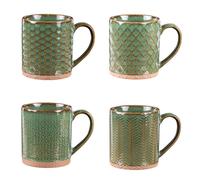 BASTIDE-Mugs en grès vert diamètre 8 cm Coffret Jaspe x 4 - 35 cl