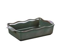BASTIDE-Plat à four rectangulaire Ely coloris vert en grès - 31 x 17 x 7 cm