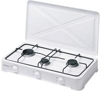 Bastilipo cuisinière à gaz émaillée, 3 brûleurs, blanche, brûleurs amovibles, housse de protection - Modèle : CG-300
