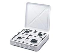 Bastilipo Cuisinière à gaz émaillée, 4 brûleurs, blanche, brûleurs amovibles, housse de protection - Modèle : CG-400