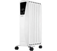 Bastilipo Fenix 2-1500 - Radiateur à huile - Puissance 1500W - Écran LED tactile - 3 niveaux de puissance - Effet Cheminée - 7 éléments, Blanc