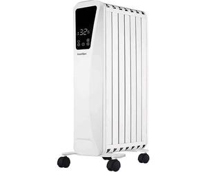 Bastilipo Fenix 2-2000 - Radiateur à huile - 2000 W Puissance - Écran LED tactile - 3 niveaux de puissance - Effet Cheminée - 9 éléments, blanc