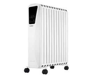 Bastilipo Fenix 2-2500 - Radiateur à huile - Puissance 2500W - Écran LED tactile - 3 niveaux de puissance - Effet Cheminée - 11 éléments, Blanc