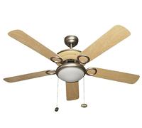 Bastilipo - FORMENTERA, ventilateur de plafond 132 cm, nickel satiné et pin, 60 W, 5 pales, lumière