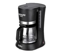 Bastilipo - Mokka Drip 12, cafetière filtre, 12 tasses, 680 W, carafe en verre, noire