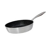 Bastilipo - Poêle profonde en aluminium 24 cm, antiadhésive, induction intégrale, manche riveté en acier brossé, modèle Titanium Pro 24H