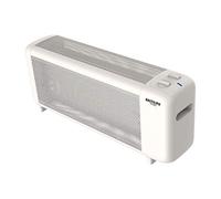 Placa radiante de mica compacta, 750/W1500W, termostato, color blanca - Modelo: PRC-1500B, Blanc