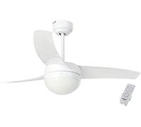 Bastilipo - Ventilateur de plafond LED avec télécommande, 106 cm, 50 W, blanc Cancun