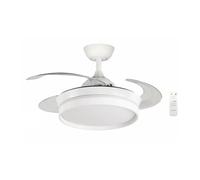 Bastilipo - Blanc, ventilateur de plafond à 4 pales rétractables 40 cm, moteur DC 30 W, télécommande, lumière LED 3 couleurs 28 W, FALESIA COMPACT