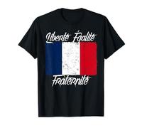Bastille Day France Effet Grunge Fête Nationale Française T-Shirt