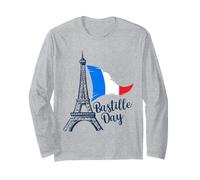 Bastille Day Paris Souvenir Tour Eiffel Drapeau France France Manche Longue