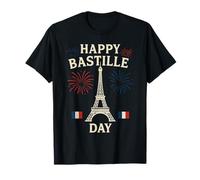 Bastille Jour Eiffel Drapeau Français 14 Juillet Feux d'artifice T-Shirt